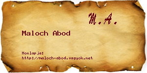 Maloch Abod névjegykártya
